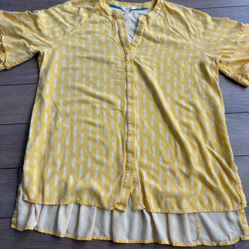 Matilda Jane Yellow Button Up Top Large